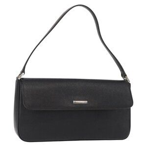 Authentic BURBERRY Shoulder Bag Leather Black Gold